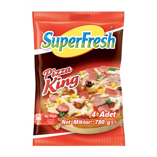 Dondurulmuş Gıda SUPERFRES SUPERFRESH PIZZA KING 780 GR 4 ADET.